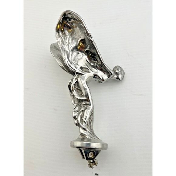 Vtg Rolls Royce Hood Ornament Spirit Of Ecstasy Phantom II Emblem Silver Lady - Picture 4 of 11